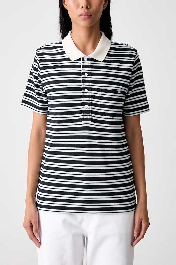 A.P.C. courtes rayee GOTS polo shirt cotton Women's — photo 5