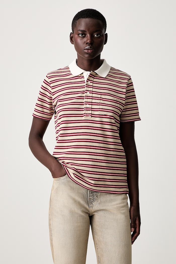 A.P.C. courtes rayee GOTS polo shirt cotton Women's