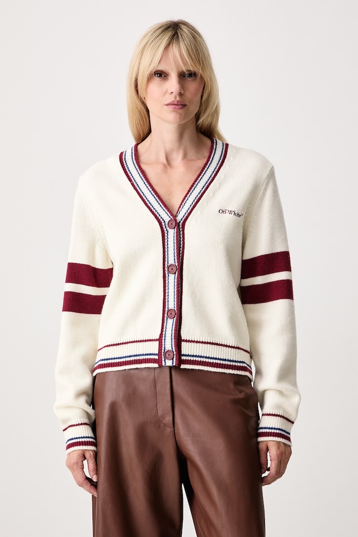 Off-White College Knit Crop cardigan with wool Women's