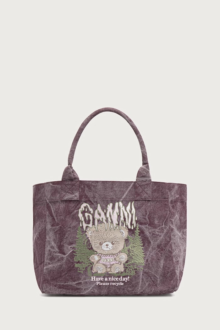 GANNI Medium Snow Teddy Bear shopper bag Women's cotton