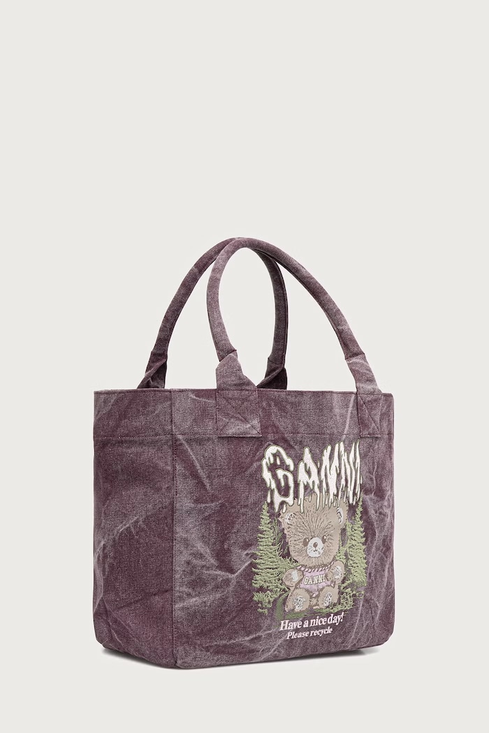 GANNI Medium Snow Teddy Bear shopper bag Women's cotton — photo 2