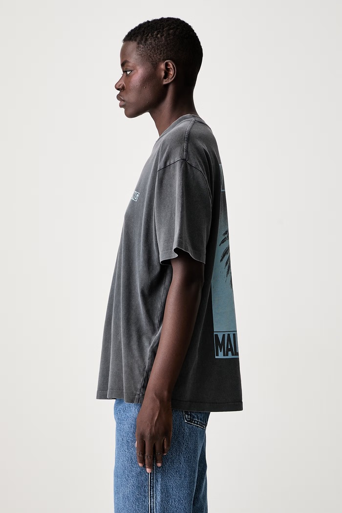 Anine Bing CADE TEE PALM t-shirt cotton Women's — photo 4