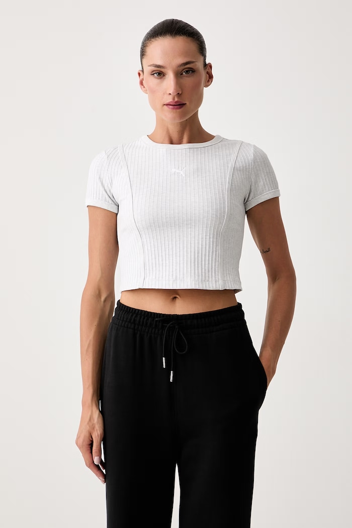 Puma Essentials Ribbed crop top Women's