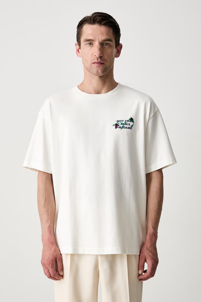 Drôle de Monsieur Vine Embroidered Slogan t-shirt cotton Men's