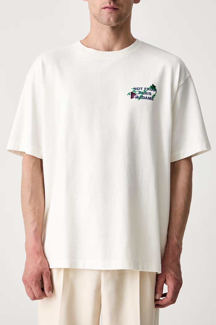 Drôle de Monsieur Vine Embroidered Slogan t-shirt cotton Men's — photo 4
