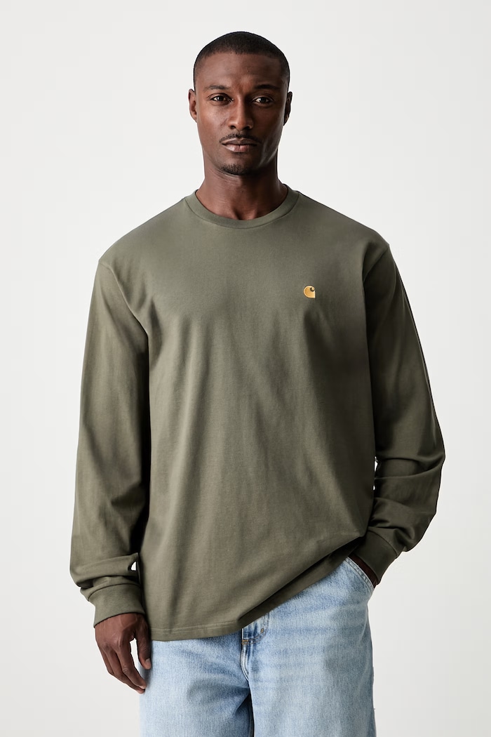 Carhartt WIP Carhartt WIP L/S Chase T-Shirt I026392 PHOENIX/GOLD longsleeve men's cotton
