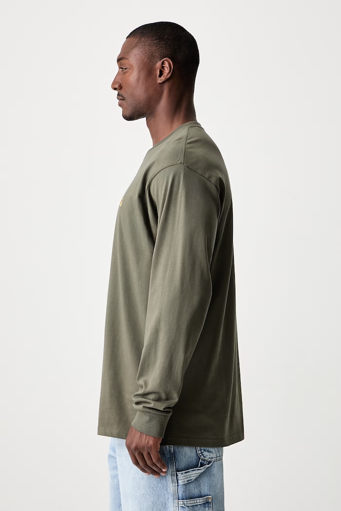 Carhartt WIP Carhartt WIP L/S Chase T-Shirt I026392 PHOENIX/GOLD longsleeve men's cotton — photo 4