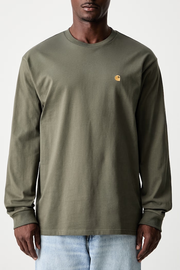 Carhartt WIP Carhartt WIP L/S Chase T-Shirt I026392 PHOENIX/GOLD longsleeve men's cotton — photo 5