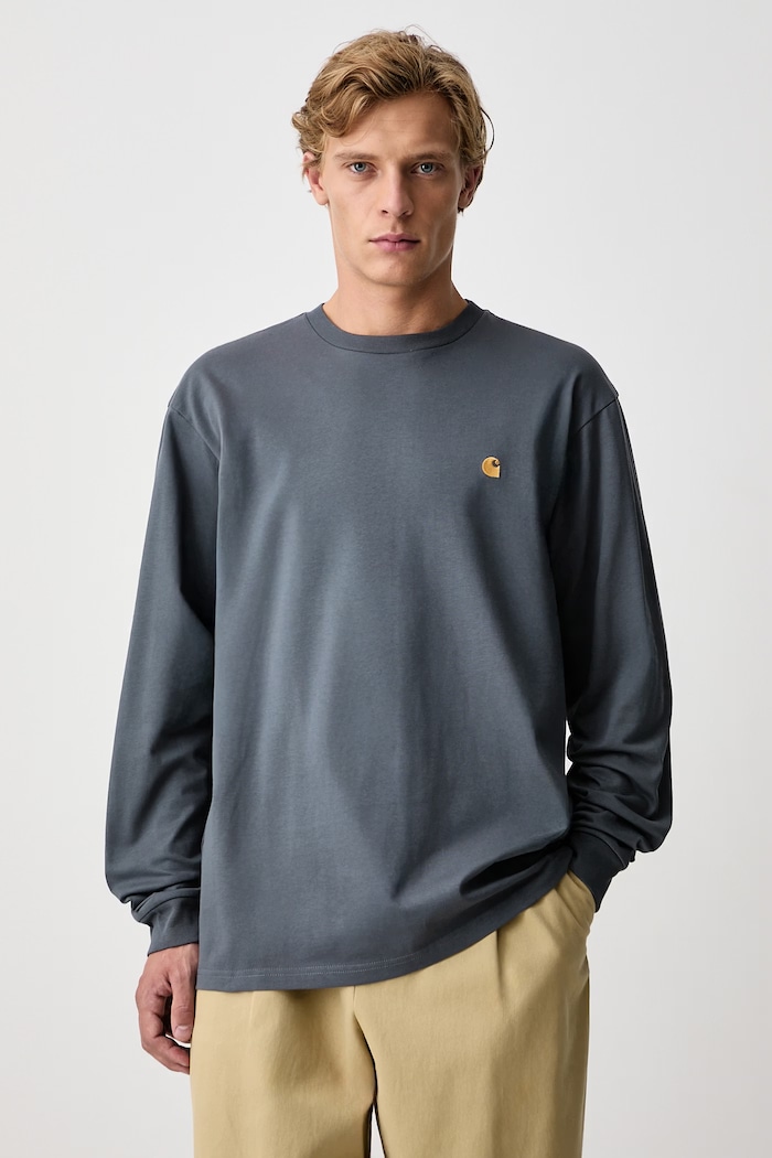 Carhartt WIP Carhartt WIP L/S Chase T-Shirt I026392 PHOENIX/GOLD longsleeve men's cotton