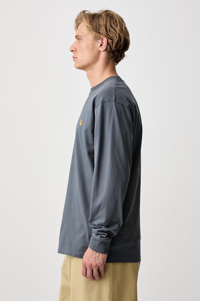 Carhartt WIP Carhartt WIP L/S Chase T-Shirt I026392 PHOENIX/GOLD longsleeve men's cotton — photo 4