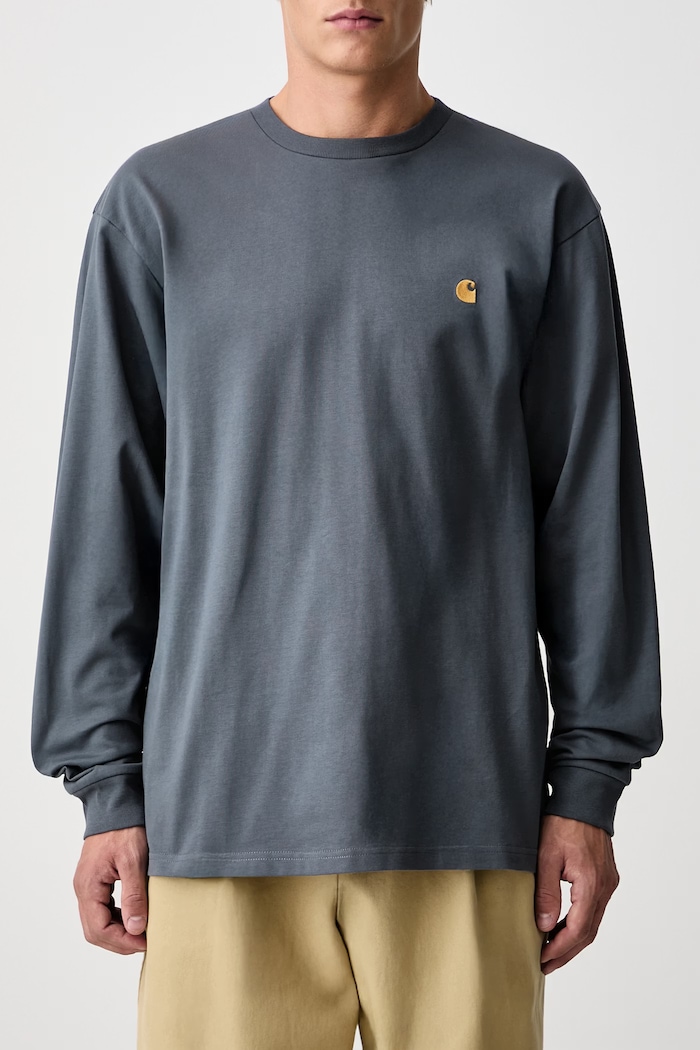 Carhartt WIP Carhartt WIP L/S Chase T-Shirt I026392 PHOENIX/GOLD longsleeve men's cotton — photo 5