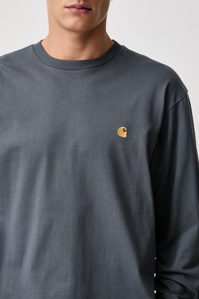 Carhartt WIP Carhartt WIP L/S Chase T-Shirt I026392 PHOENIX/GOLD longsleeve men's cotton — photo 6