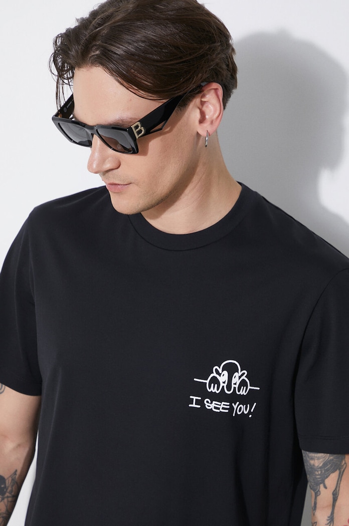 Neil Barrett cotton t-shirt Slim "I See You" — photo 5