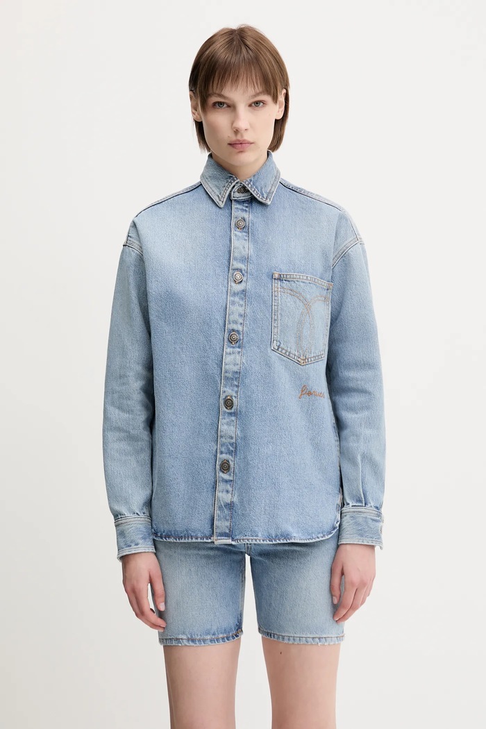 Fiorucci denim shirt Open Back Embroidered Denim — photo 2
