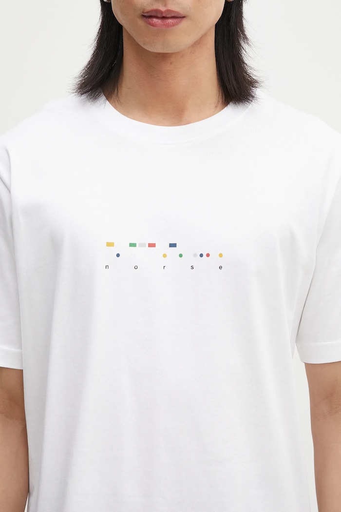 Norse Projects cotton t-shirt Johannes Organic Code Print T-shirt — photo 4