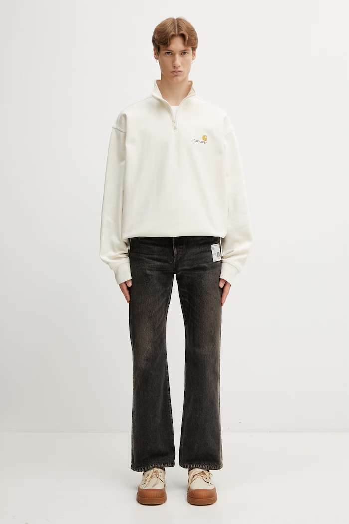 Carhartt WIP Half Zip American Script Sweat Men's cotton sweatshirt — photo 5