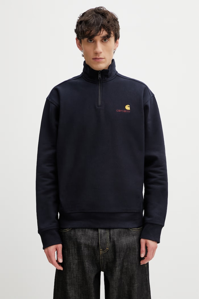 Carhartt WIP Half Zip American Script Sweat lounge sweatshirt cotton with elastane Men's
