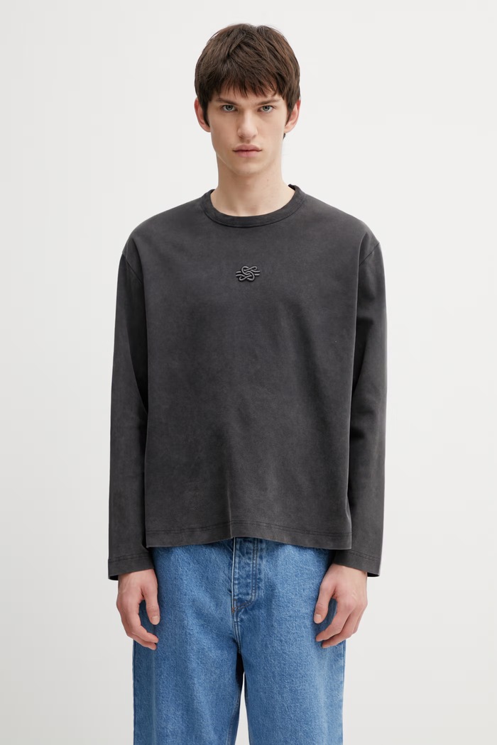 Filling Pieces cotton longsleeve top Boxy Embroidered
