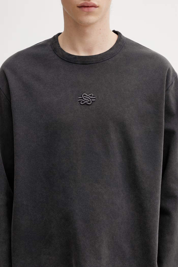 Filling Pieces cotton longsleeve top Boxy Embroidered — photo 4