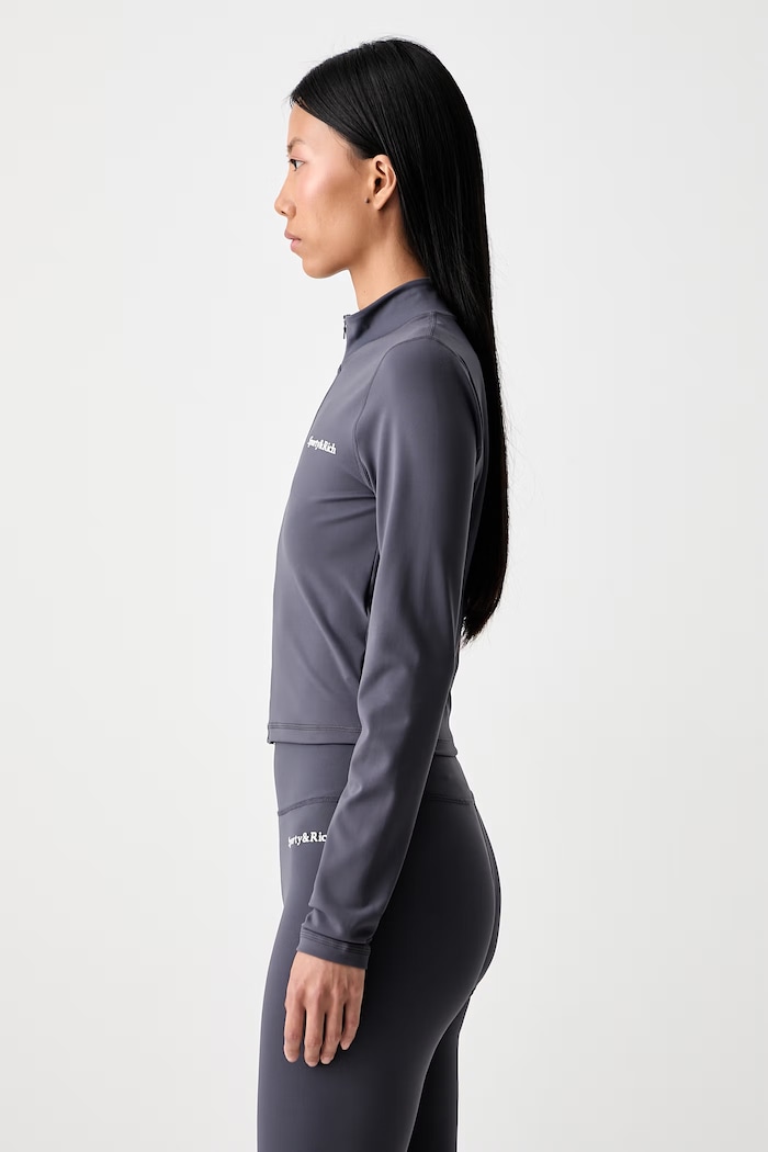 Sporty & Rich Serif Women's zip-up sweatshirt — photo 4
