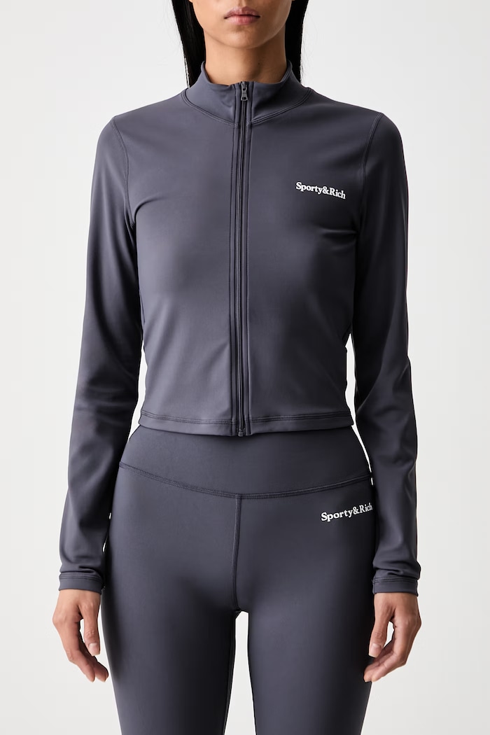Sporty & Rich Serif Women's zip-up sweatshirt — photo 5