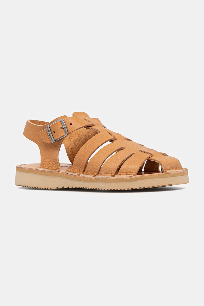 Fracap Tan leather sandals with fingers covered leather