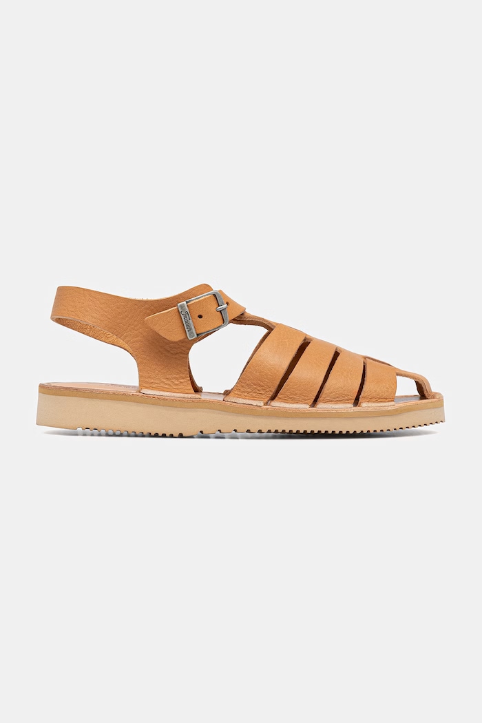 Fracap Tan leather sandals with fingers covered leather — photo 2
