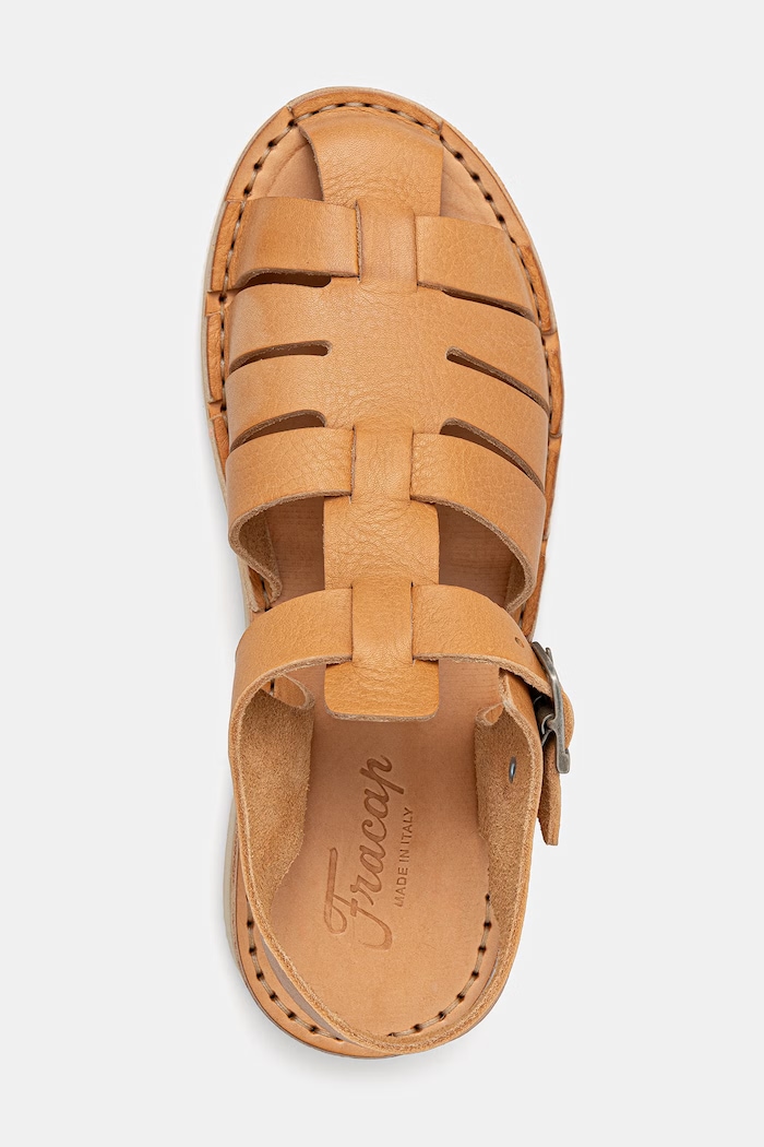 Fracap Tan leather sandals with fingers covered leather — photo 4