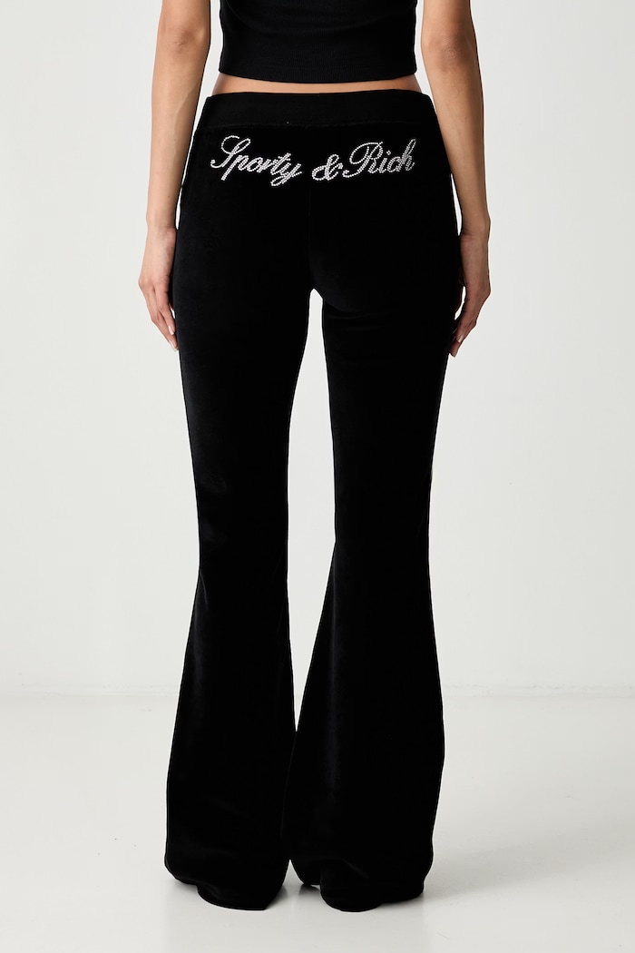 Sporty & Rich Signature Logo Krystal sweatpants cotton Women's