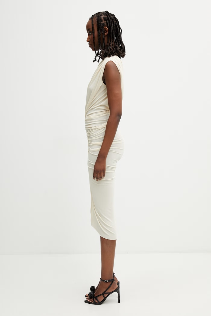 Rick Owens Lilies Avra plain asymmetrical dress with viscose — photo 2