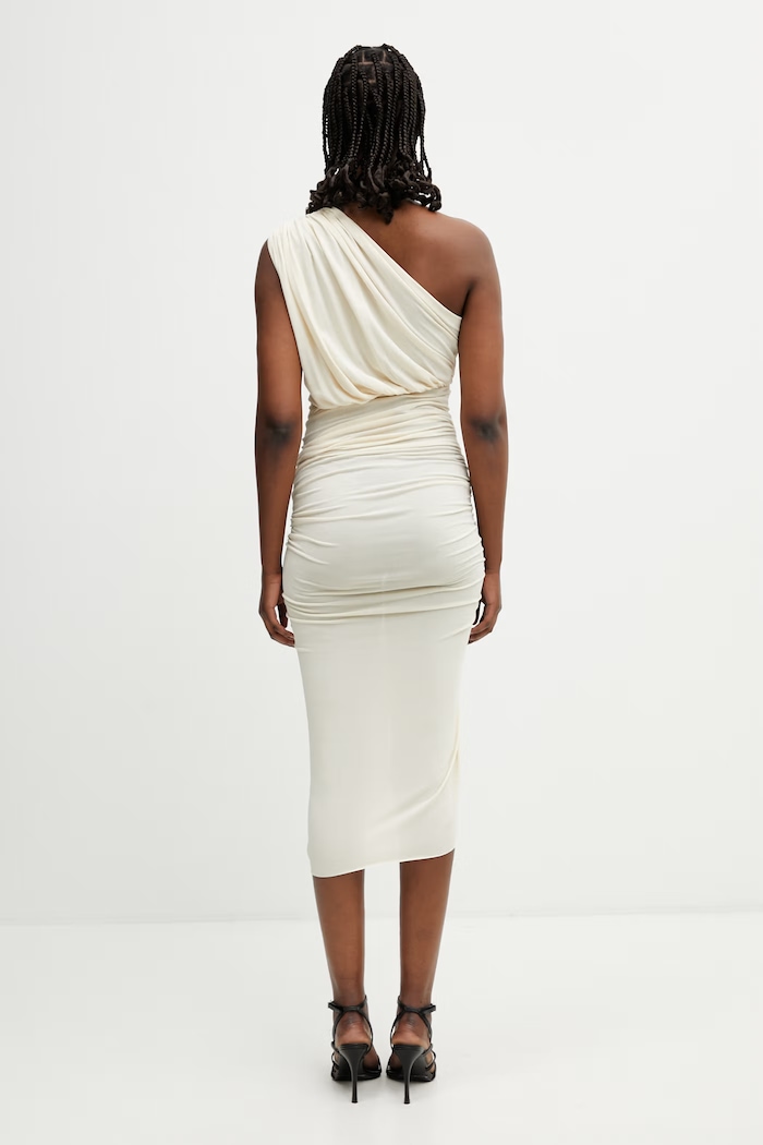 Rick Owens Lilies Avra plain asymmetrical dress with viscose — photo 3