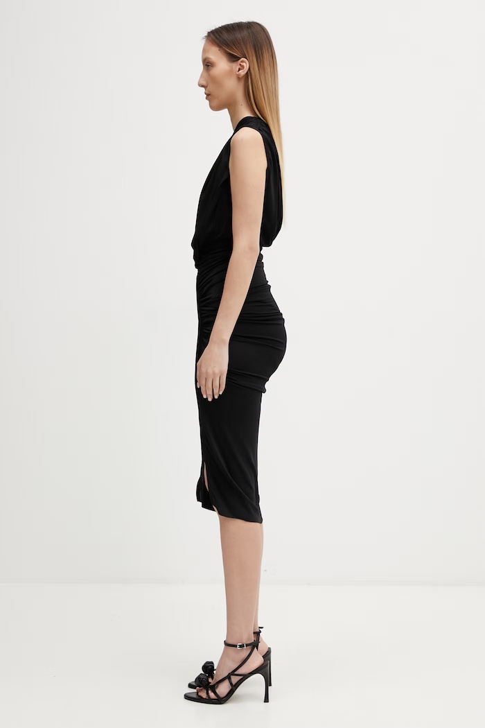 Rick Owens Lilies Avra asymmetrical dress plain with viscose — photo 2