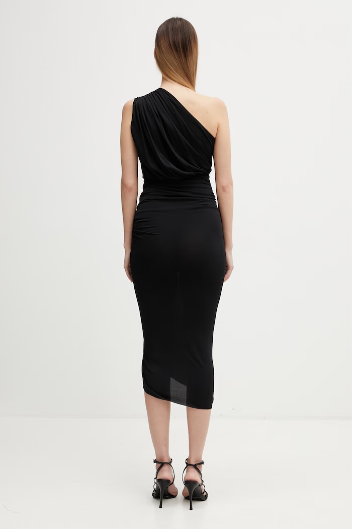 Rick Owens Lilies Avra asymmetrical dress plain with viscose — photo 3
