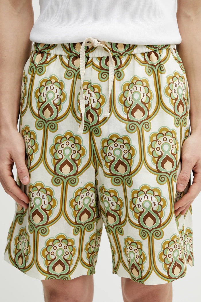 Drôle de Monsieur Short Tapisserie Florale Lin Men's shorts with linen — photo 4