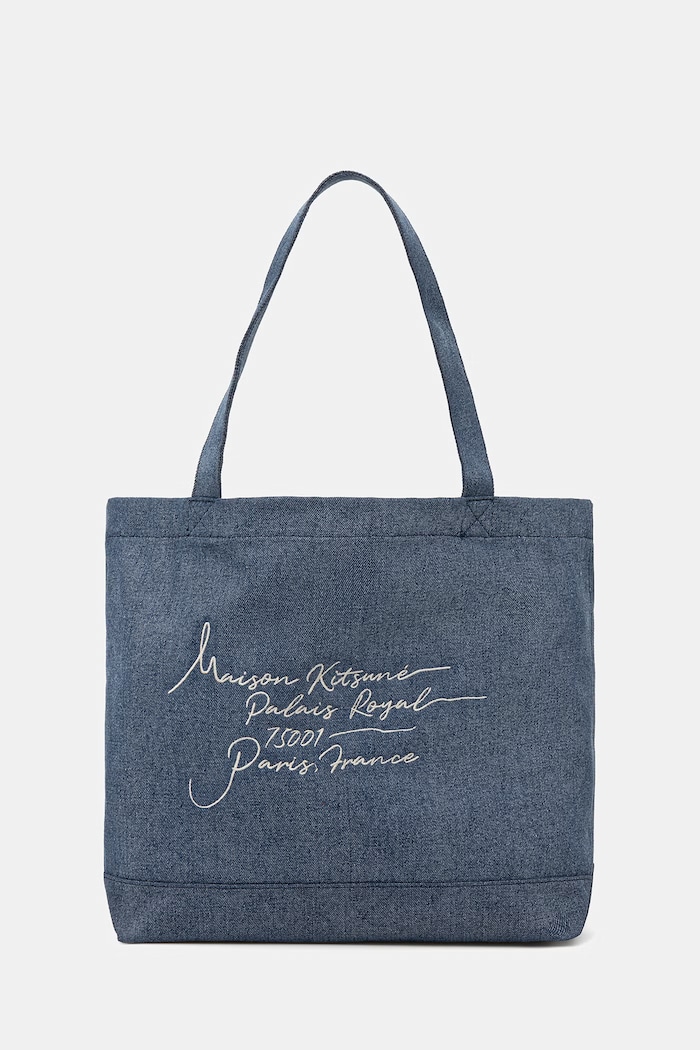 Maison Kitsuné Poetic Script Women's denim shopper bag