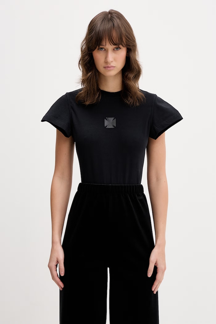 VETEMENTS bodysuit Leather Cross