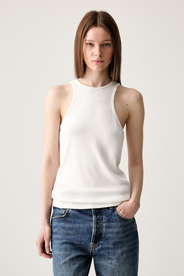 Anine Bing COLE TANK - CREAM Women's viscose top
