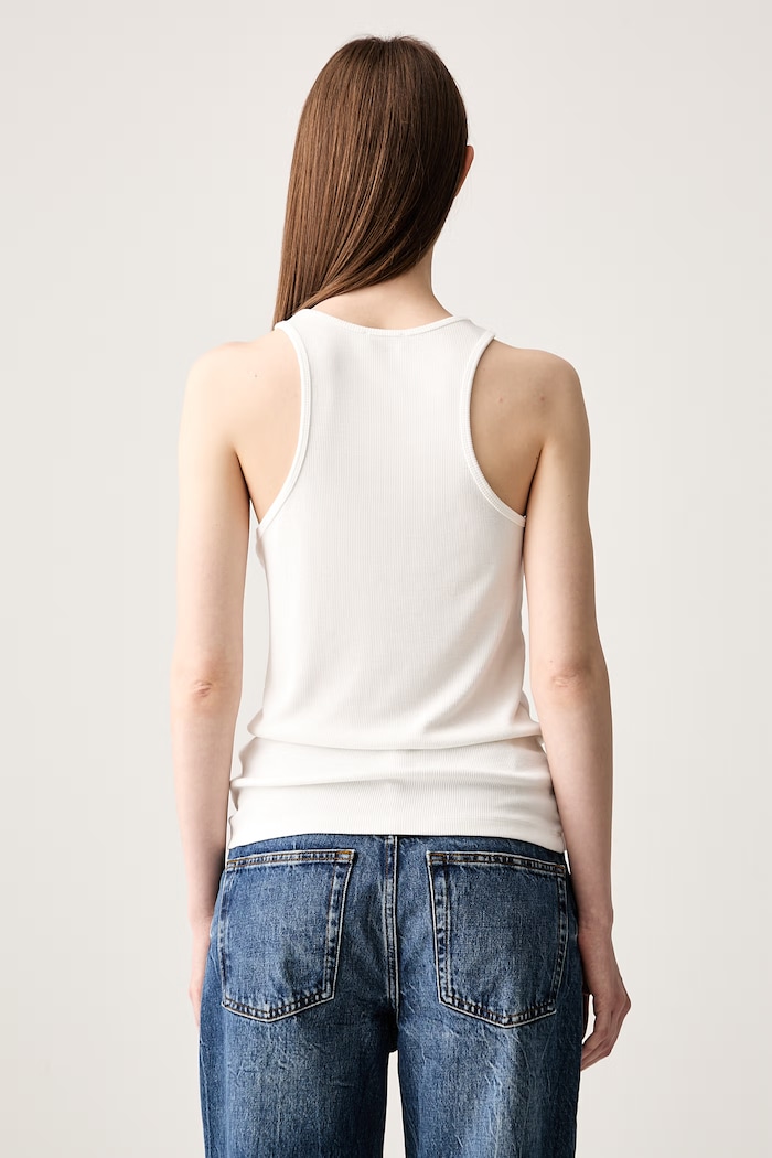 Anine Bing COLE TANK - CREAM Women's viscose top — photo 3