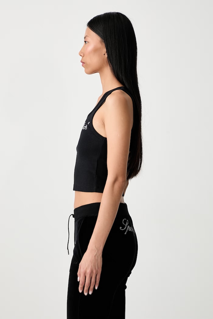 Sporty & Rich Signature Logo Krystal top cotton with elastane Women's — photo 4