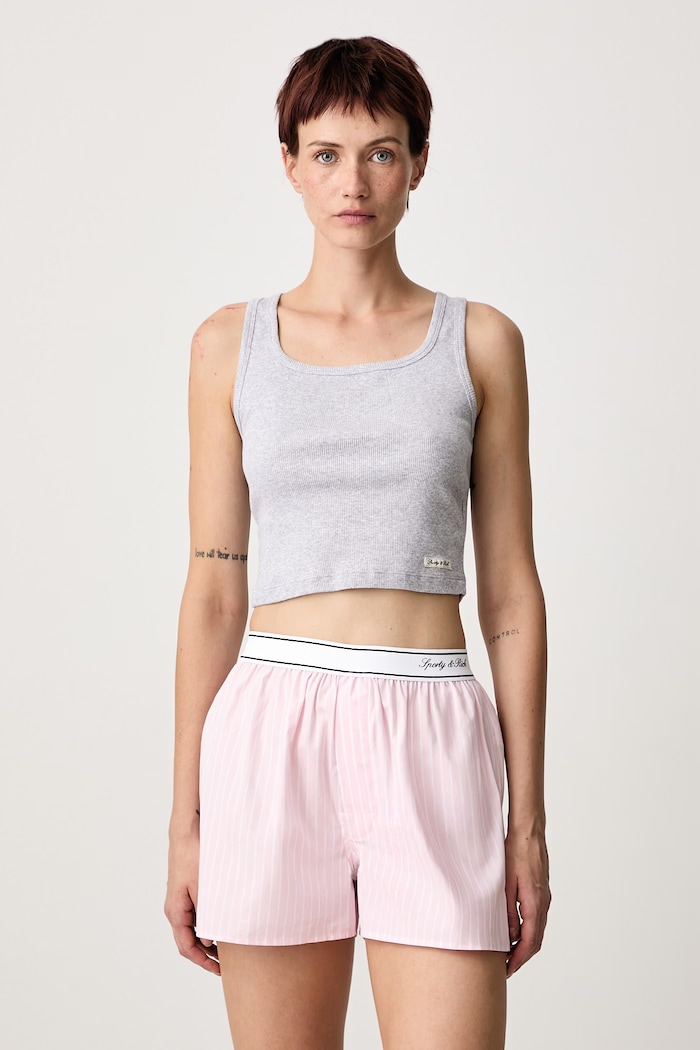 Sporty & Rich Signature Logo top with cotton Women's