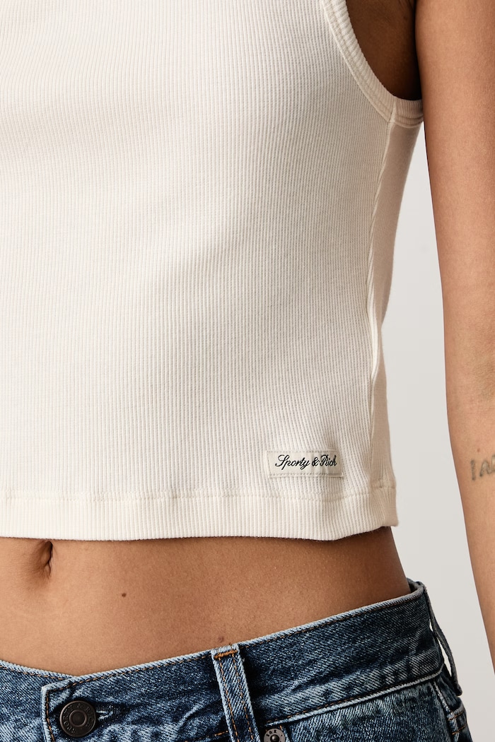 Sporty & Rich Signature Logo Women's cotton with elastane crop top — photo 6