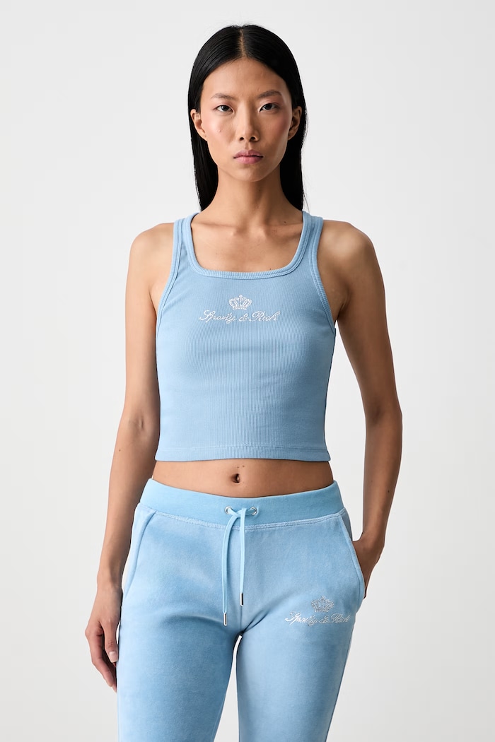Sporty & Rich x Juicy Couture Women's cotton with elastane crop top