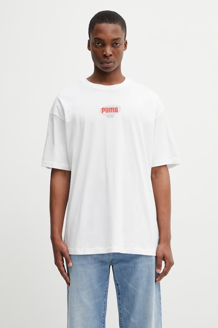 Puma Ess Logo Lab Relaxed Story 1 t-shirt cotton Men's — photo 3
