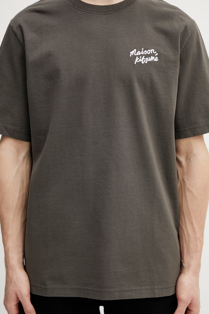 Maison Kitsuné cotton t-shirt Handwriting — photo 4
