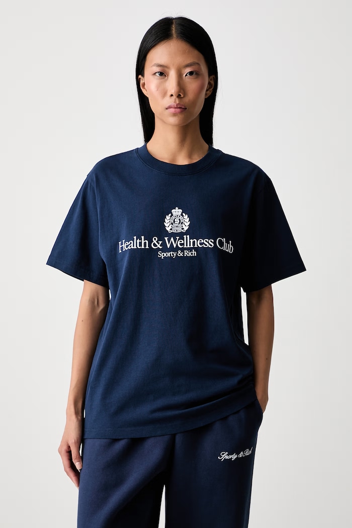 Sporty & Rich H&W Crest t-shirt cotton