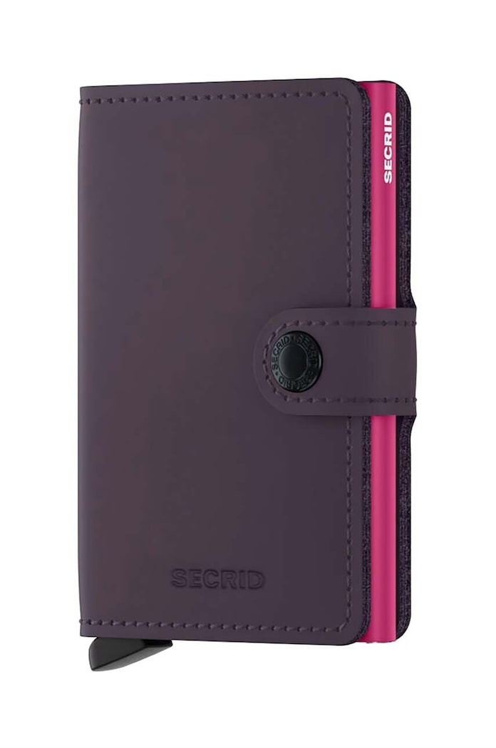 Secrid leather wallet Miniwallet Matte Dark Purple-Fuchsia
